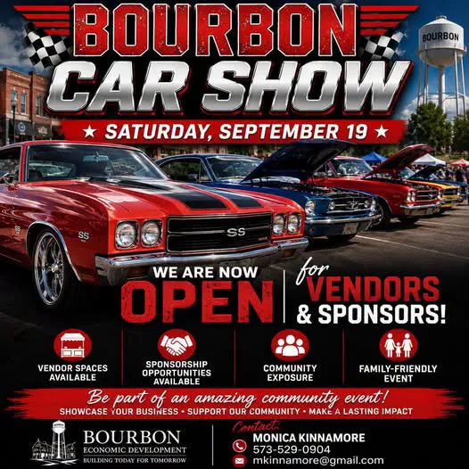 Bourbon Car Show Event Saturday, September 19, 2026